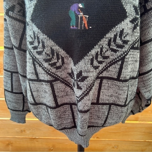 Vintage 90s Grandpa Dad Knit Crewneck Pullover Sweater - Picture 5 of 12